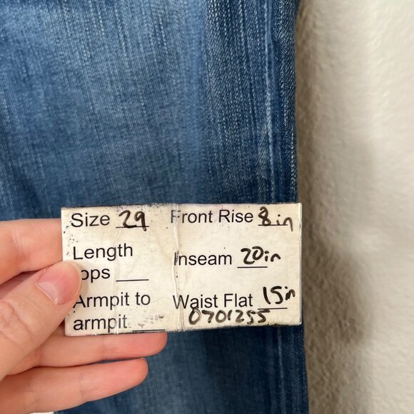 7 For All Mankind Dojo Crop Mid Rise Blue Denim  Jeans Size 29 - Picture 9 of 9